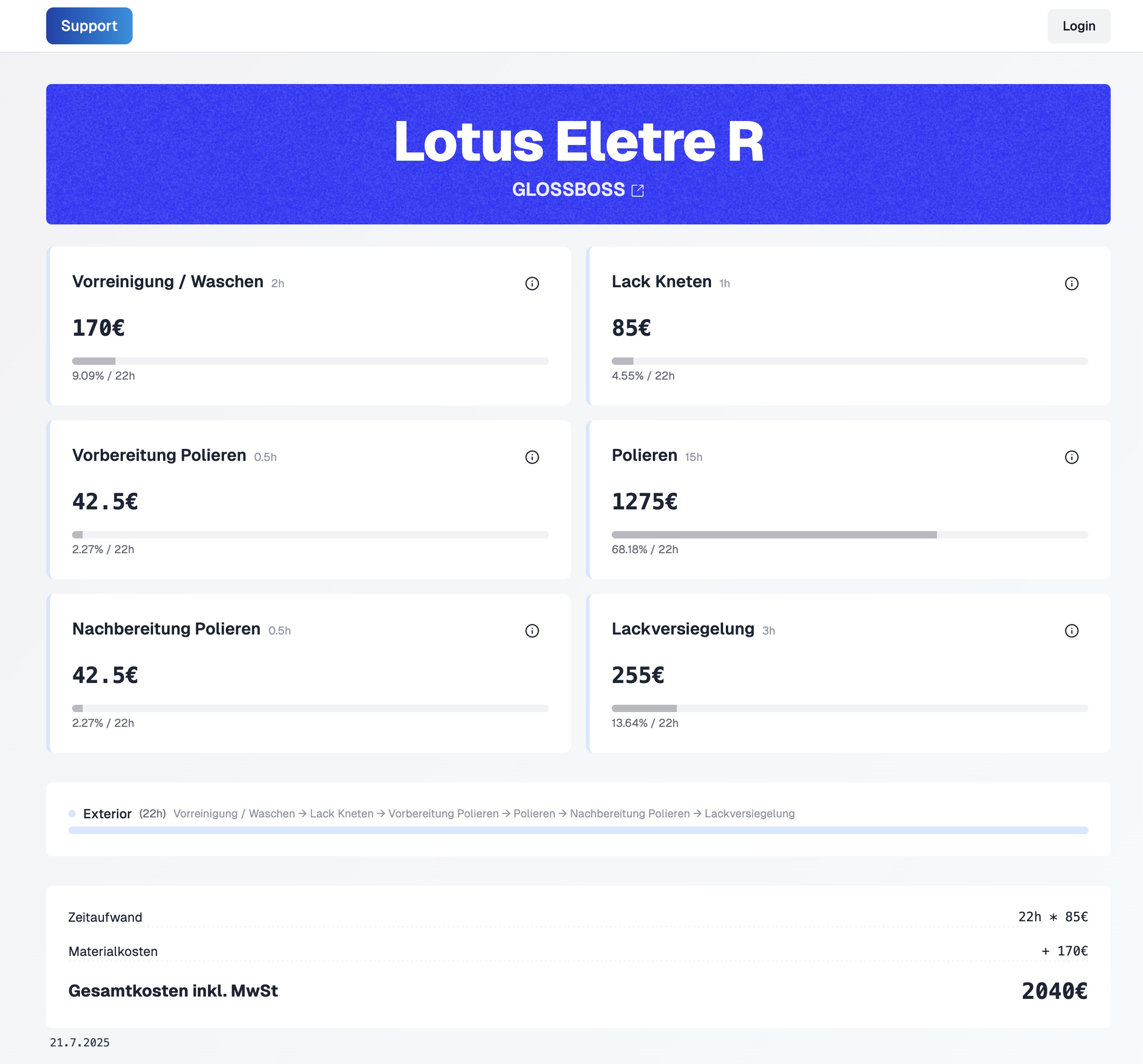 Detailr – Angebots-Tool für Detailer